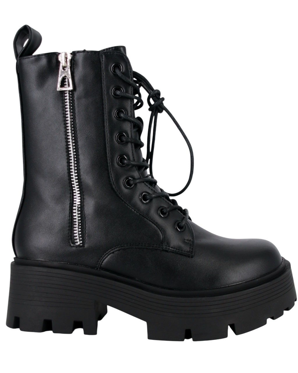Pevné Kotníkové Boty Na Platformě Kanady Černé Eko Kůže Boty Pro Mládež 39