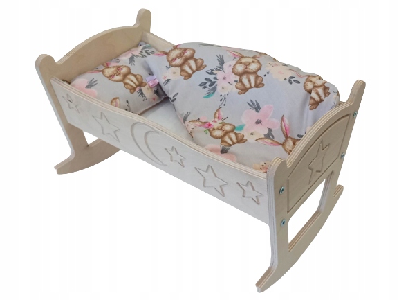 KOŁYSKA dla lalki POŚCIEL 3 el KOŁYSKA GRAWEROWANA