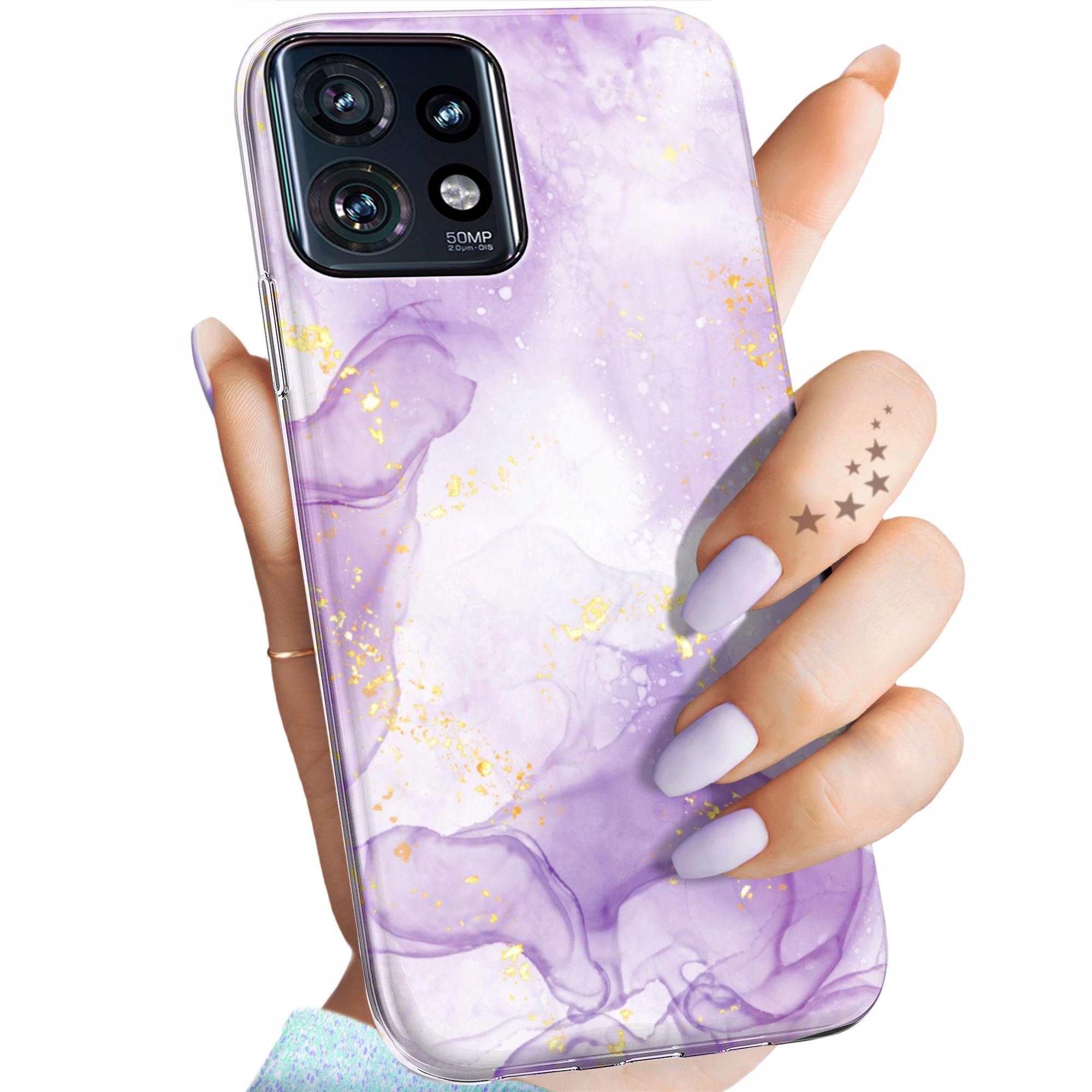 Etui Do Motorola Edge 40 Pro Fioletowe Fiolet Kształty Obudowa Case
