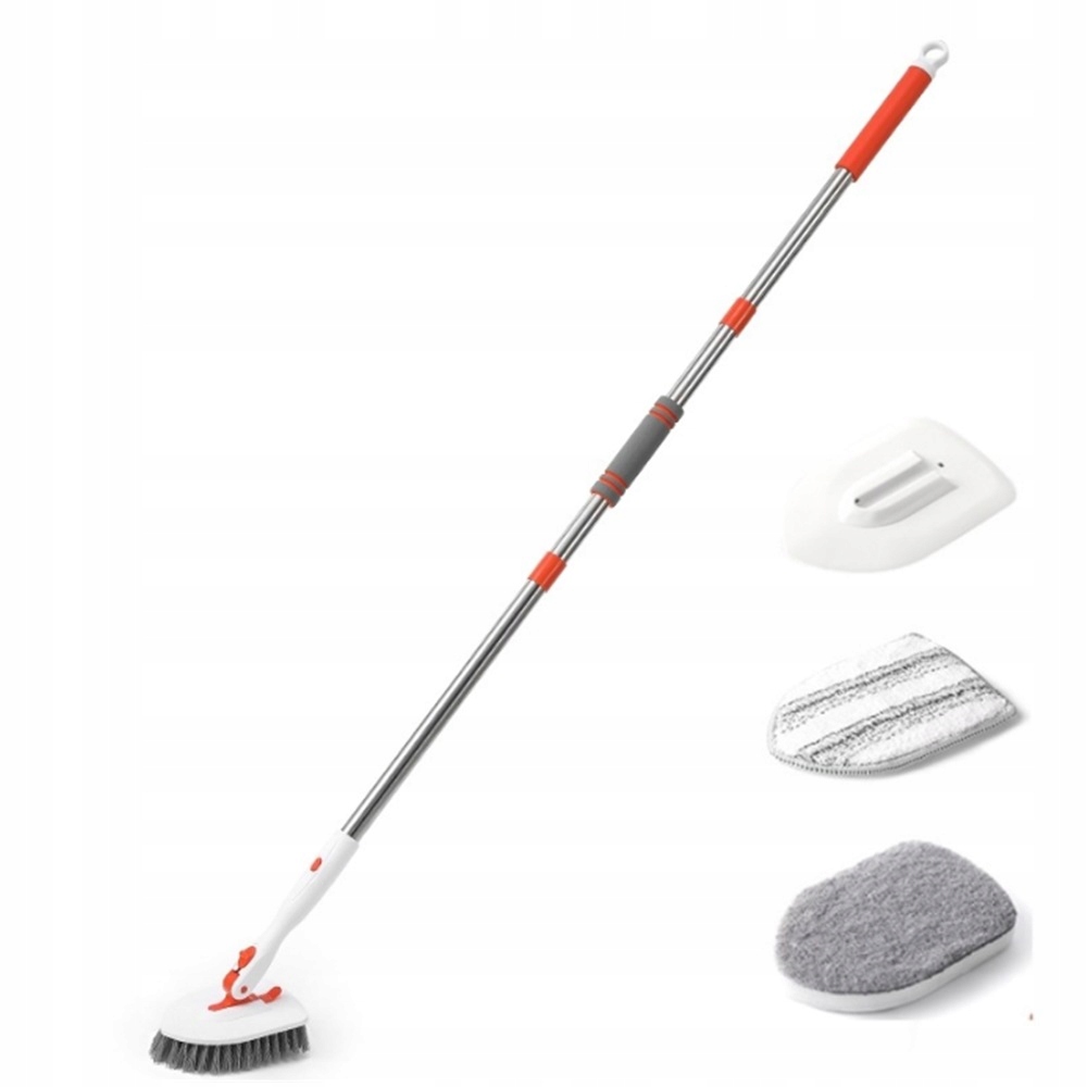Levně Teleskopický Kartáč Do Koupelny 3V1 S Regulací 133 CM, Otočná Hlava 180°