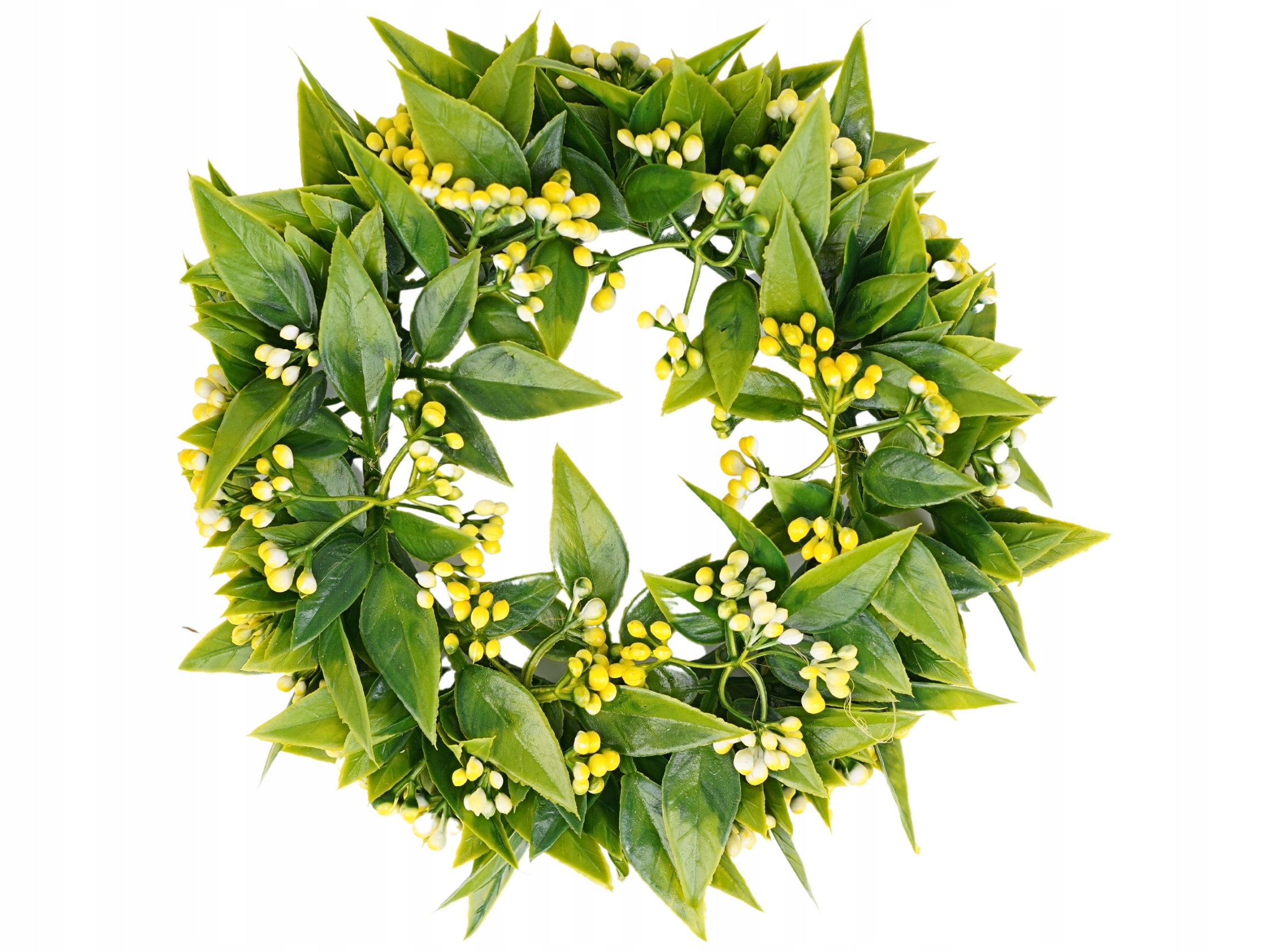 WIANEK RUSKUS GĘSTY LIŚCIE NA STÓŁ DRZWI ŚWIECĘ BOHO MINI KULKI 22cm Rodzaj wianki