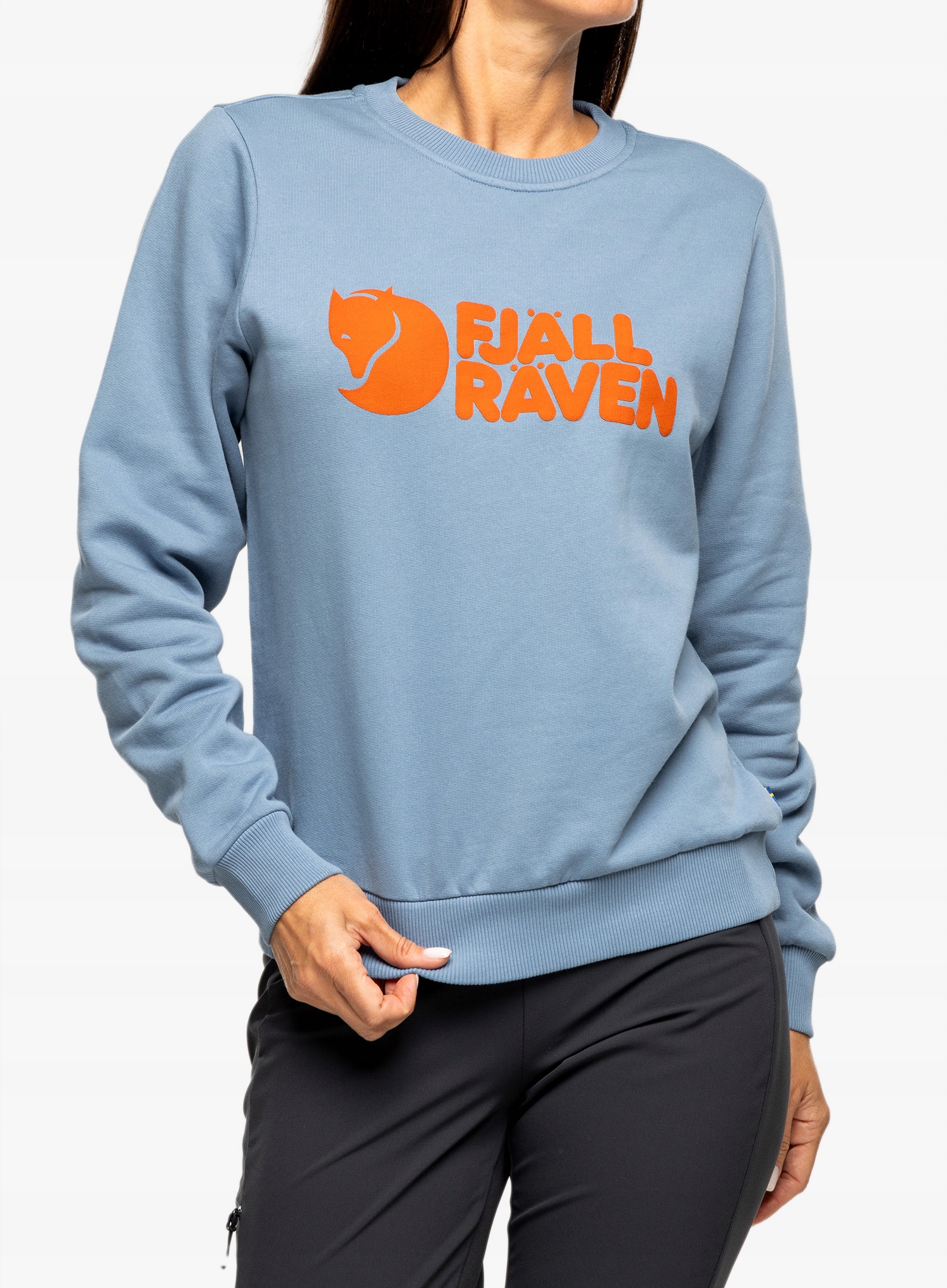 Mikina dámská Fjallraven Logo Sweater dawn blue/terracotta brown Xs