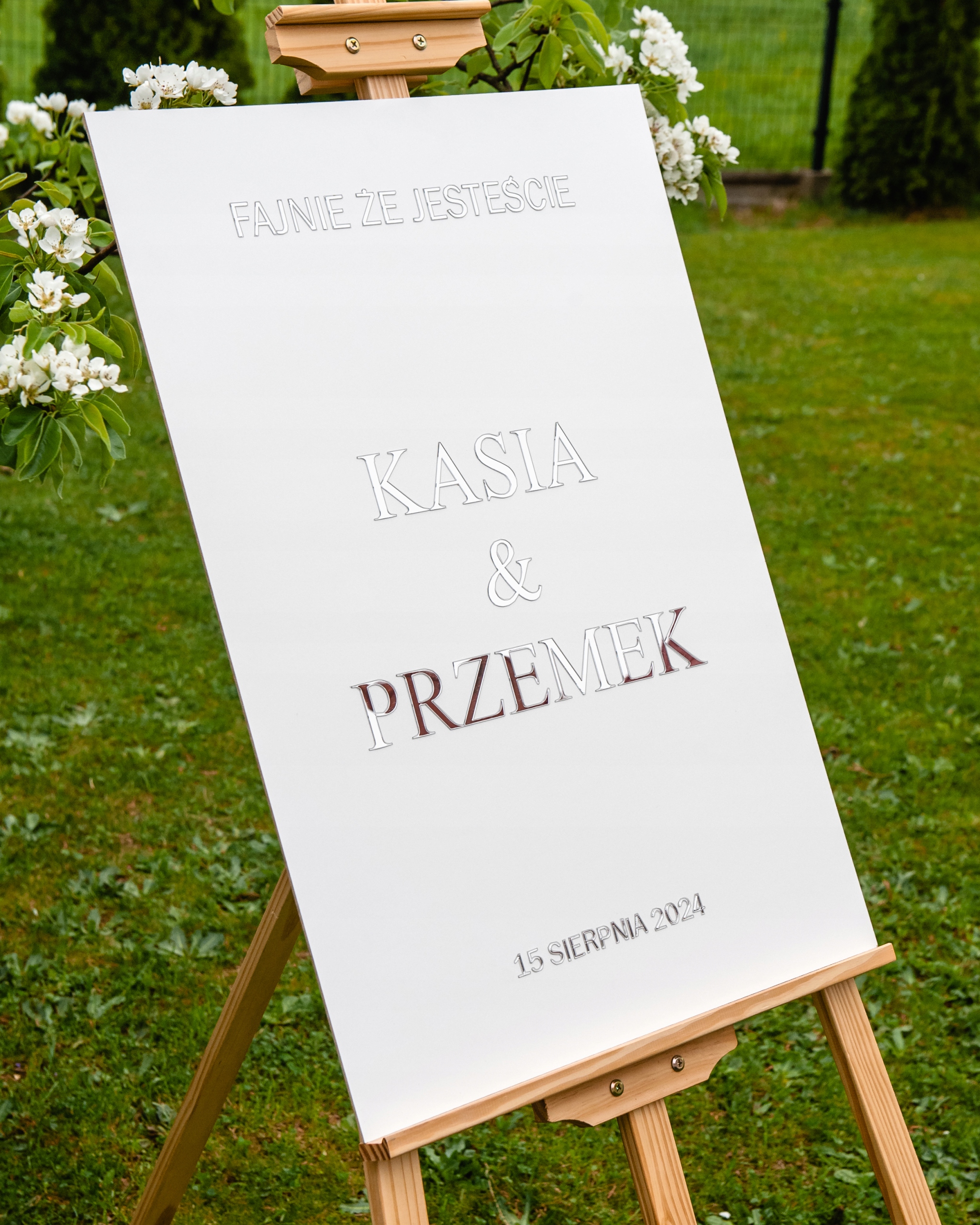 Tablica powitalna wesele ślub dekoracja prostokąt biały TABŚ-7S Kod producenta TABŚ-7S