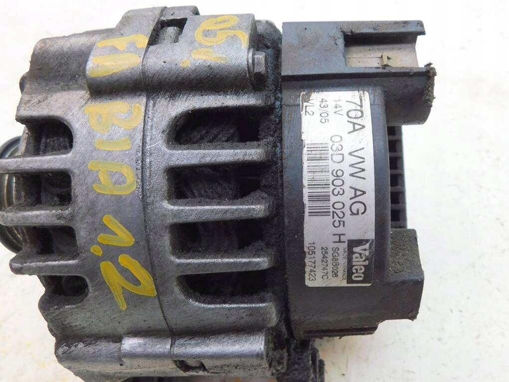 SKODA FABIA I 1.2 05r ALTERNATOR VALEO 03D903025H Producent części Valeo