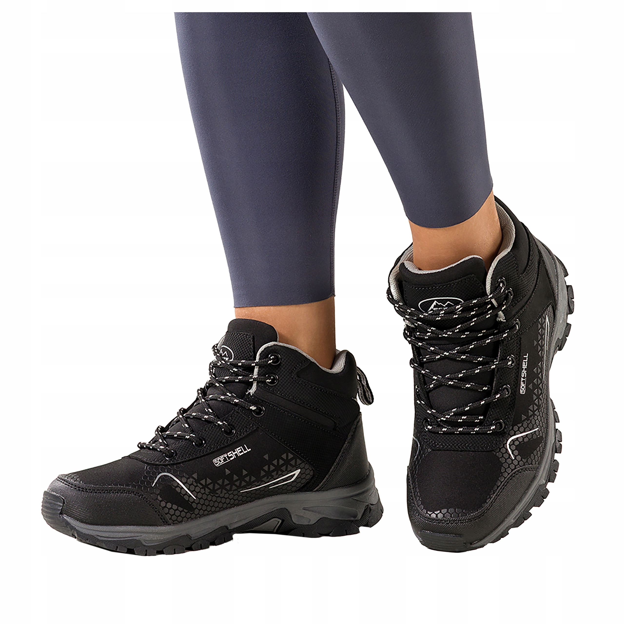 Trekové Boty Černé Dámské Pohodlné Šněrovací Softshell Sportovní velikost 36