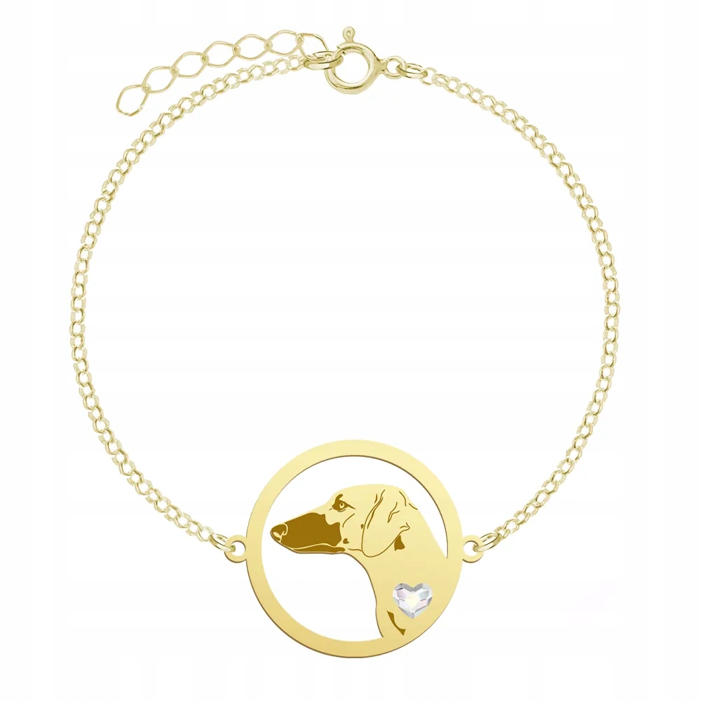 Zlatý náramek se psem Sloughi 925 Šperky Gravírování Dedikace Bonus
