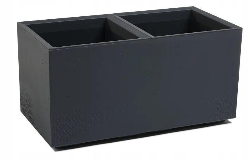 Kwietnik Karo Eco Recycled 800x400 Antracyt Podwójny Nowoczesny Lamela