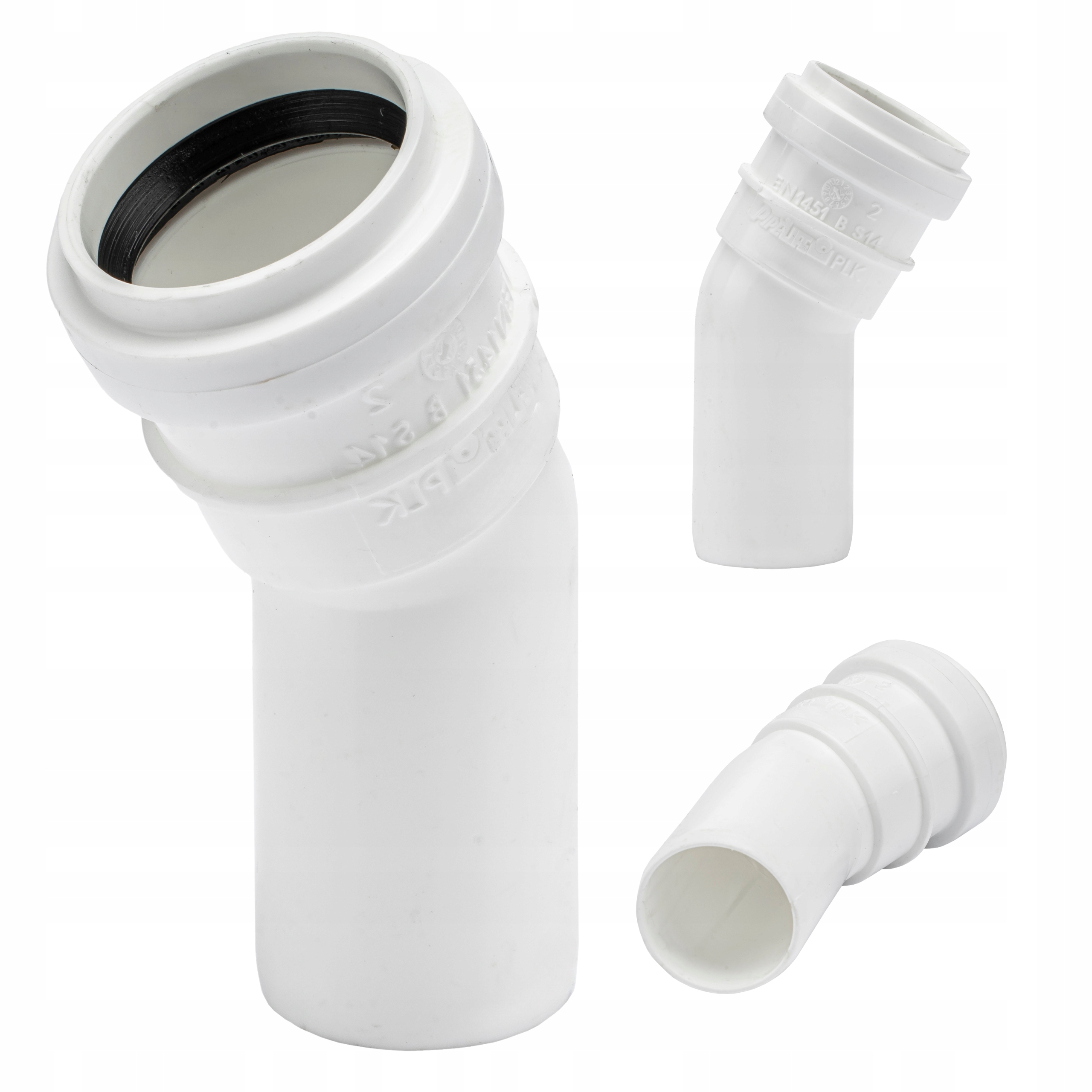 Kolano Kolanko Kanalizacyjne Do Rur Białe 32 mm 30° Złączka Łącznik Do Rury-Zdjęcie-0
