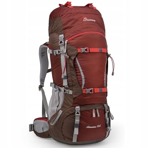 MOUNTAINTOP Plecak Trekkingowy 70L Wewnętrzny Stelaż Camping Czerwony — miniatura 2