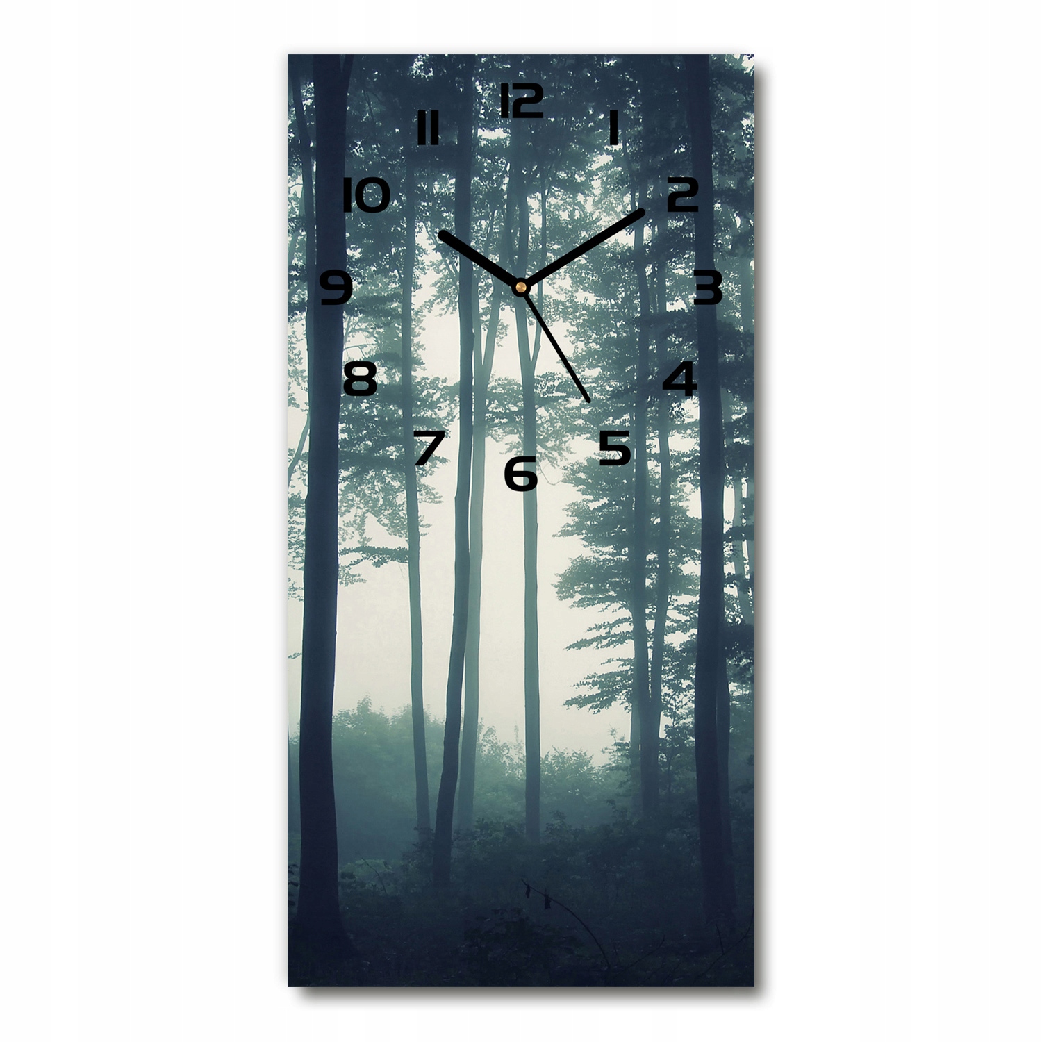 

Cichy pionowy zegar na ścianę Mgła w lesie 30x60cm