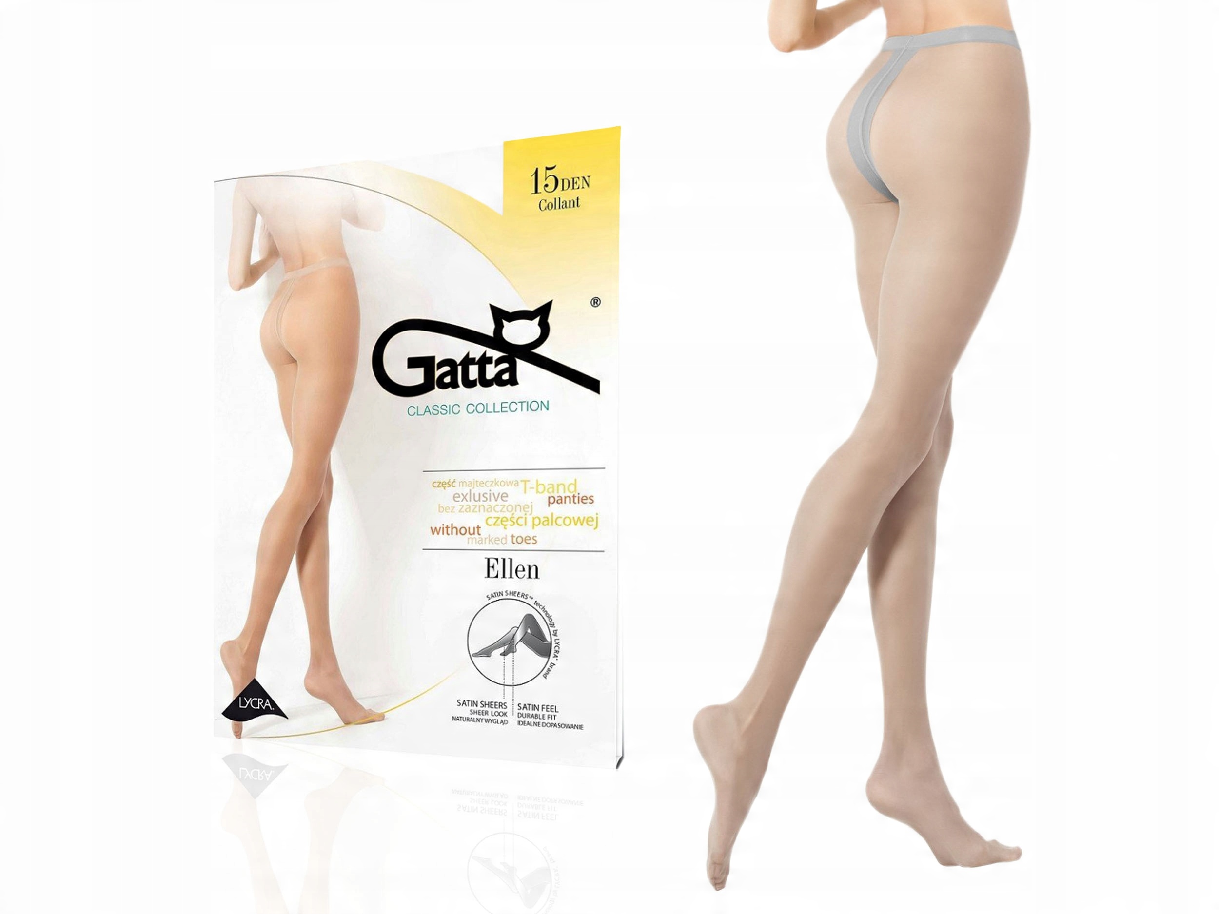 

Gatta rajstopy matowe Ellen 15den lycra grigio 2-S
