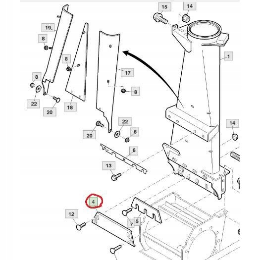 Z81903 - ЗАЩИТА БОКОВОЙ СТЕНКИ ВЫБРОСА JOHN DEERE 6000 7000