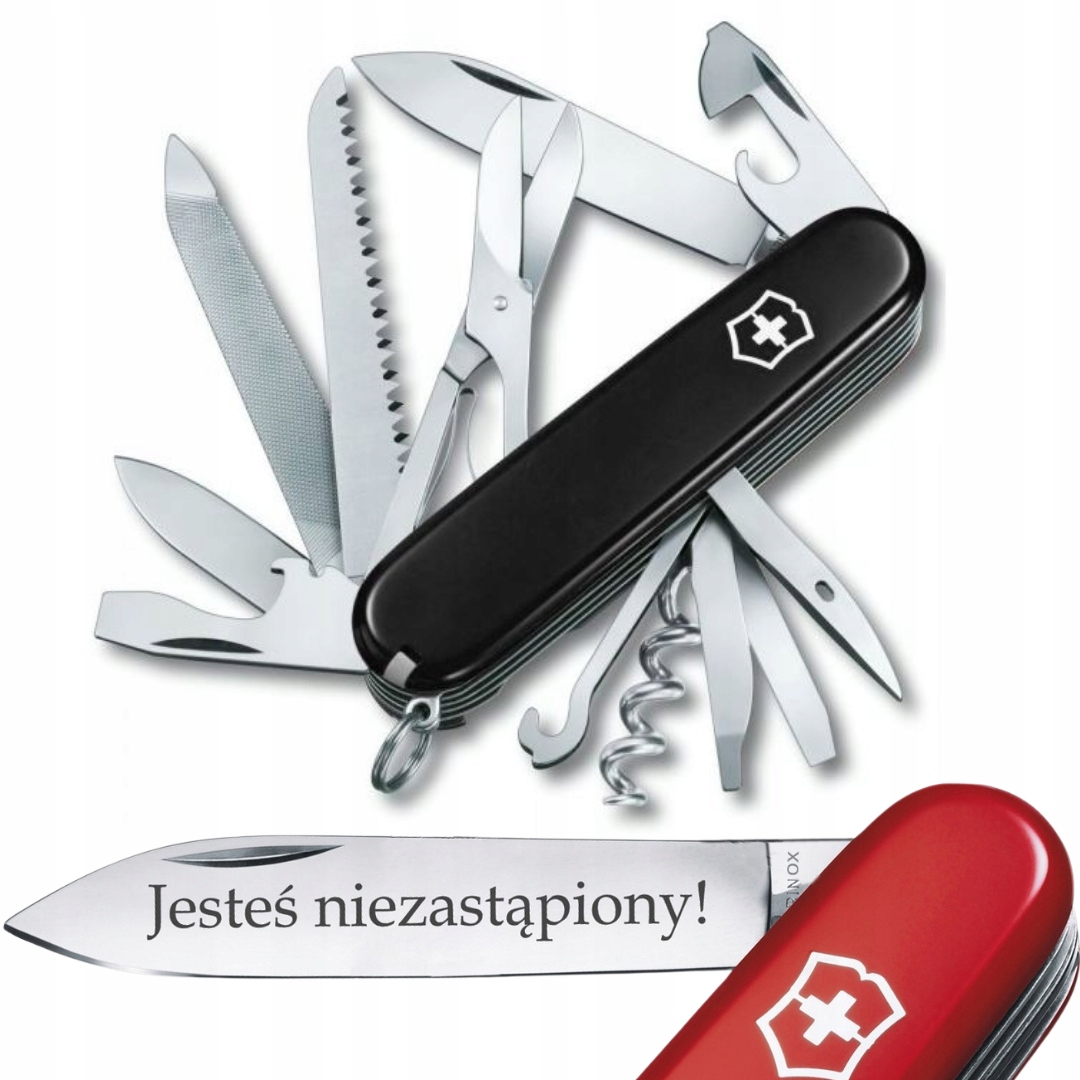 Victorinox 1.3763, scyzoryk Ranger czarny, dwie piły grawer na ostrzu
