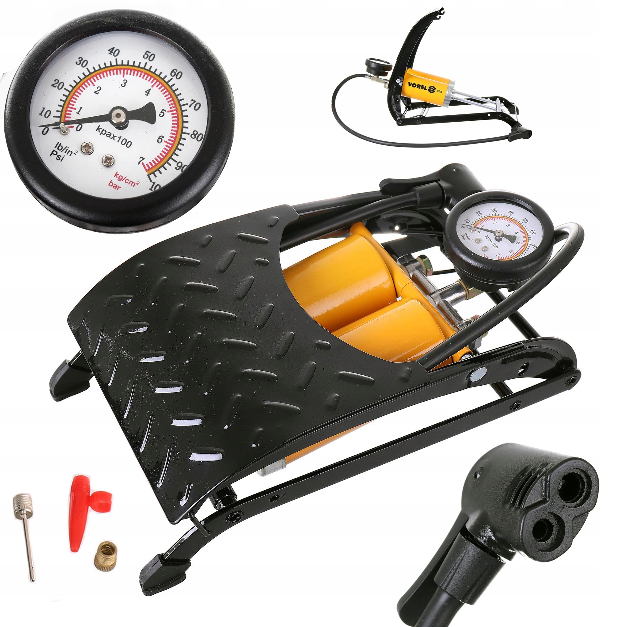 

Pompka nożna dwutłokowa samochodu roweru