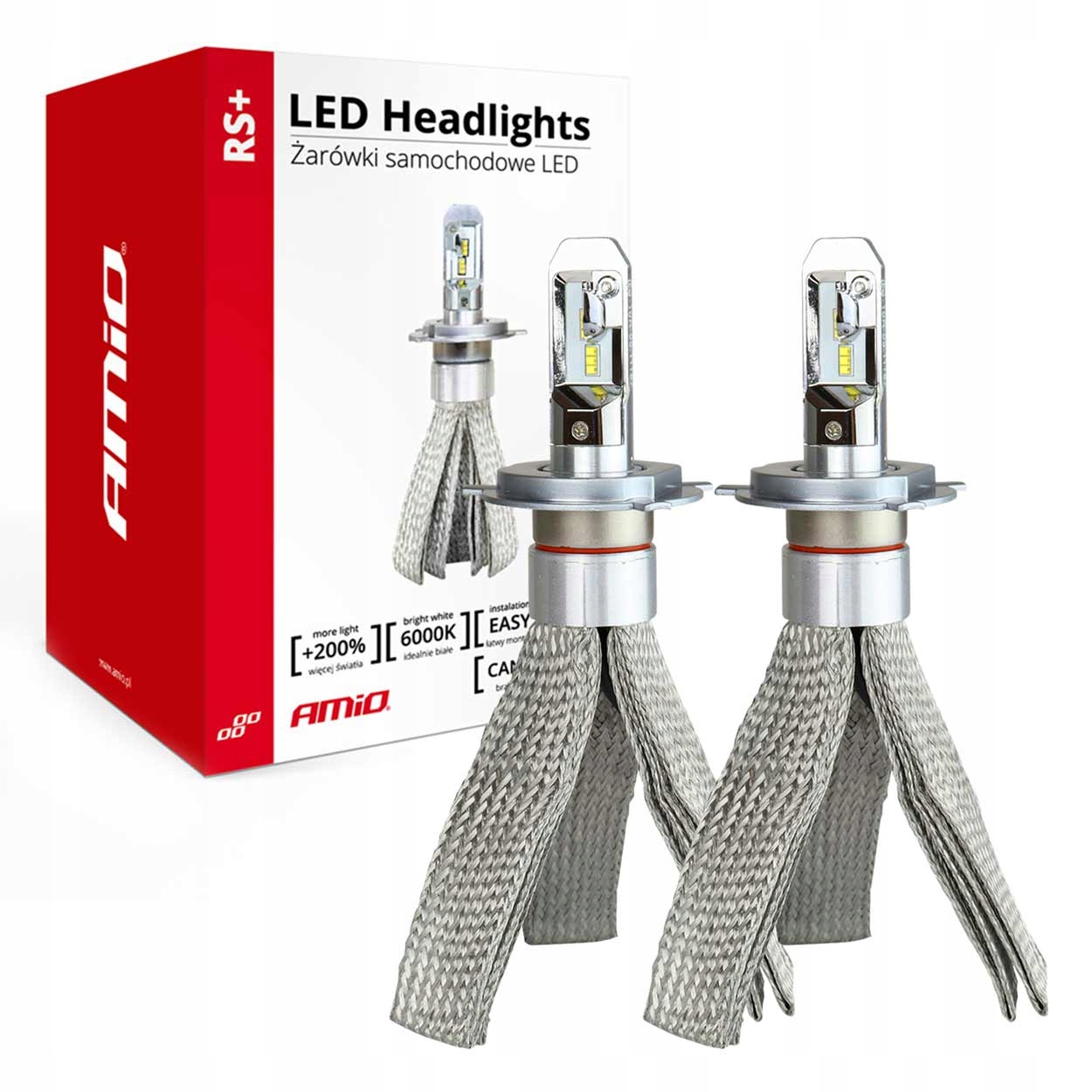 Led automobilové žiarovky série Rs H4 50W Canbus slim AMIO-01082