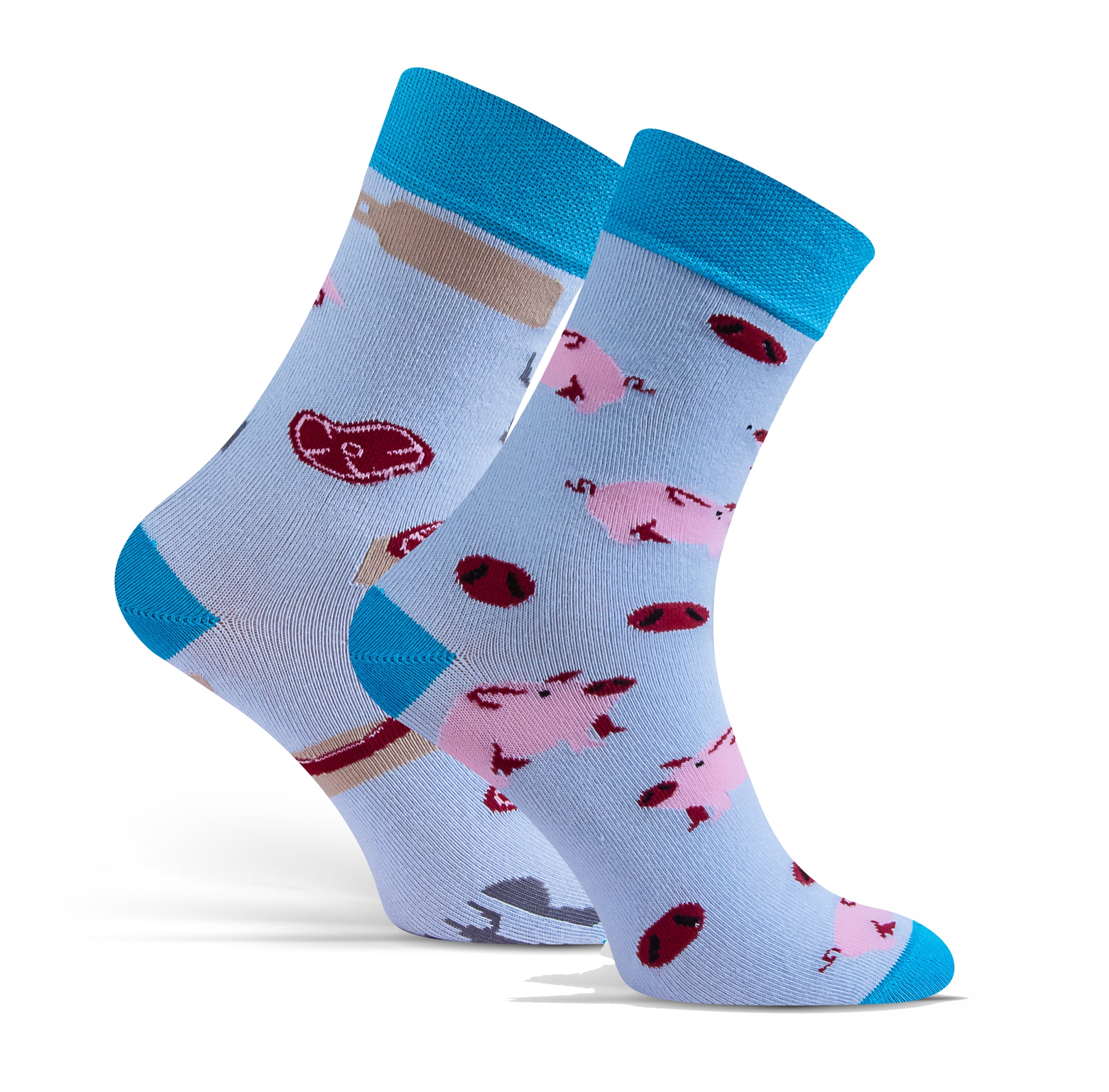 KOLOROWE SKARPETY W ŚMIESZNE WZORY świnki 39-42