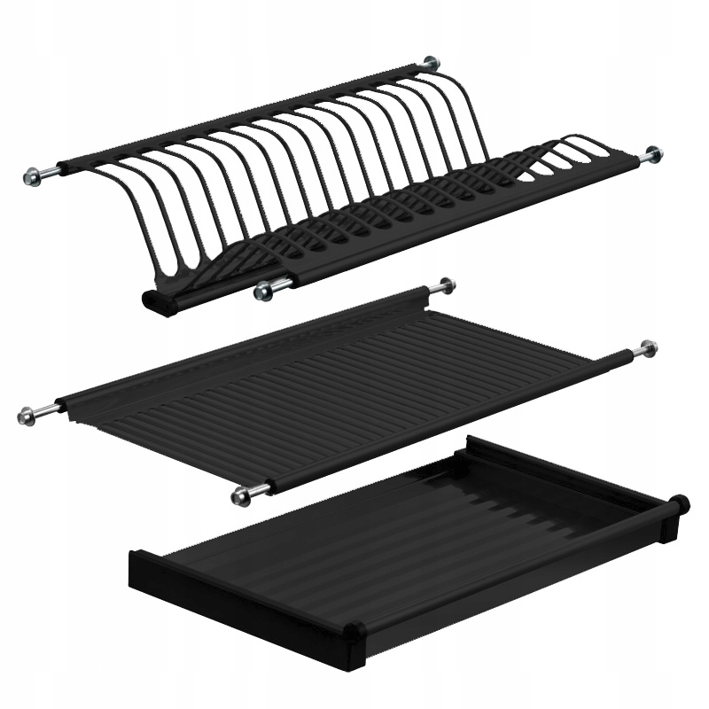 Odkapávač, Sušička z nerezové oceli Černá 80 cm