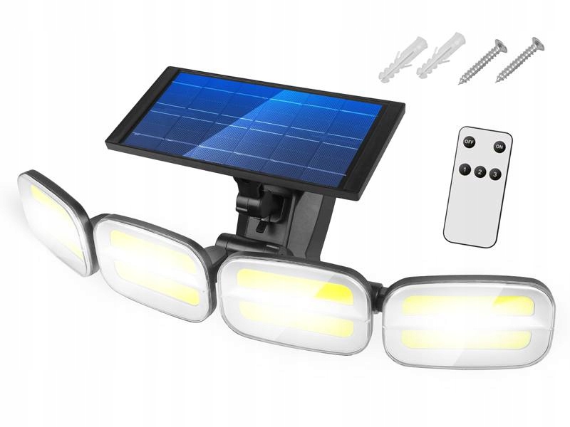 Solární nástěnná lampa 8*COB s pohybovým senzorem ovladač