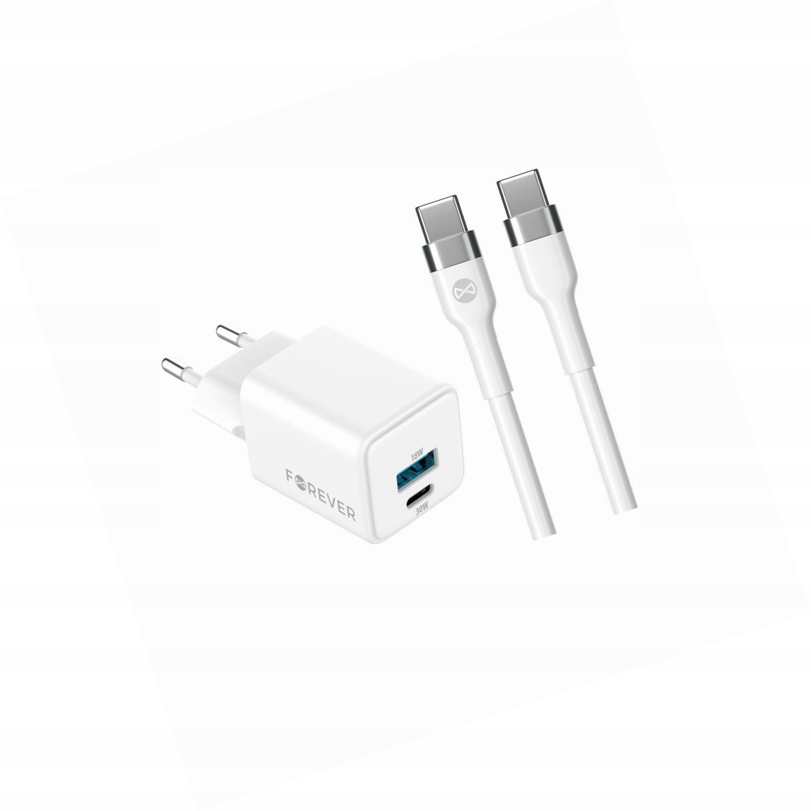 Szybka ładowarka GaN 30W 2 wejścia Usb i Usb-c z kablem do Google Pixel
