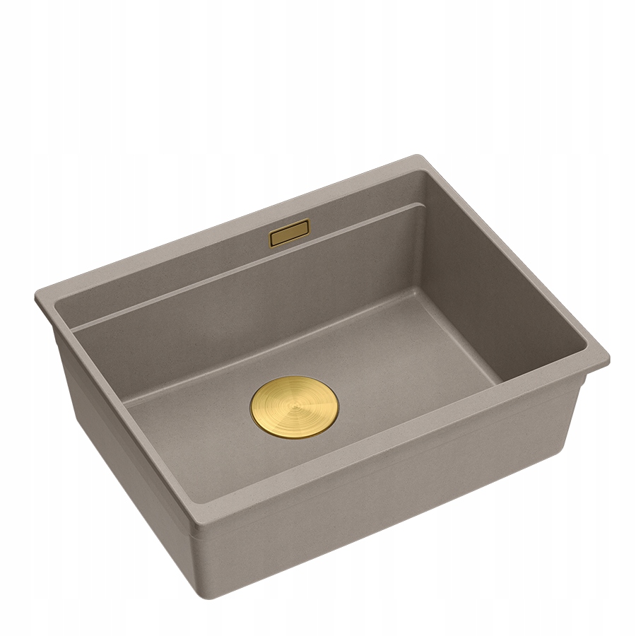 Logan 100 GraniteQ zlew soft taupe 56x45 podwieszany z syfonem manual.złoty