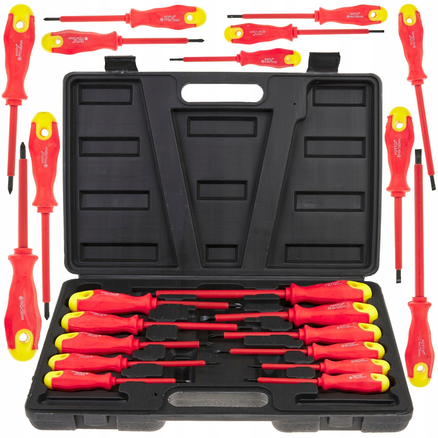 ZESTAW WKRĘTAKÓW WKRĘTAK ŚRUBOKRĘTY IZOLOWANE 11 EL