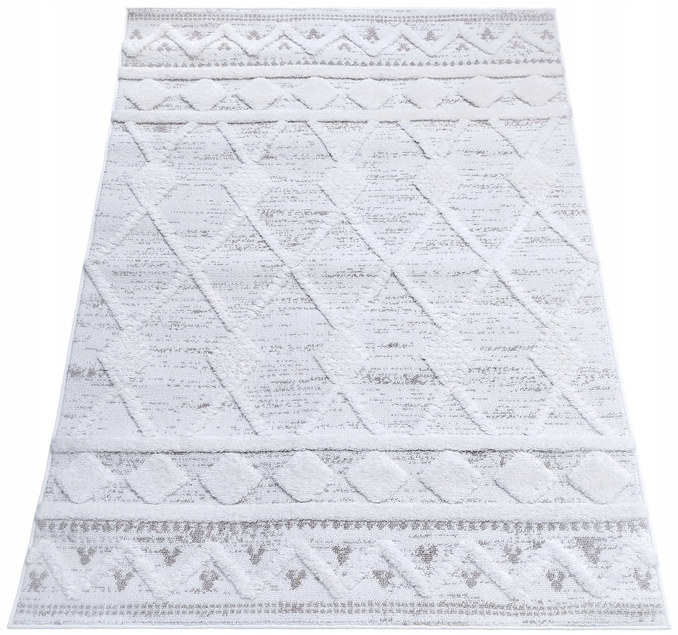 Koberec 100x150 Boho Berber Do Obývacího Pokoje Ložnice Béžový Krémový Dvoupatrový