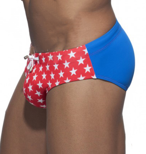 KĄPIELÓWKI MĘSKIE W GWIAZDKI DWUKOLOROWE XL