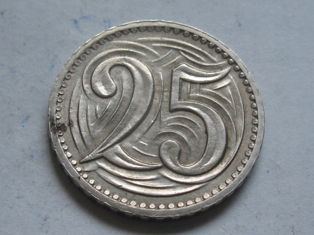 nr2252 Czechosłowacja Stara Moneta 25 Halerzy 1933