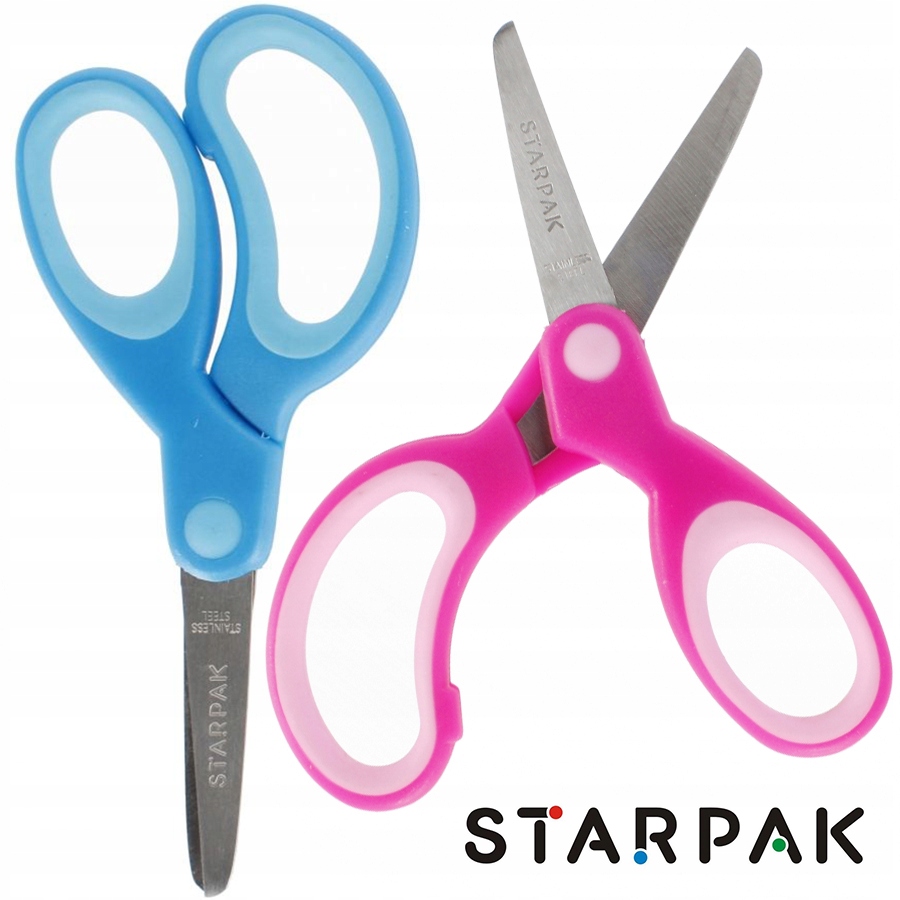 NOŻYCZKI SZKOLNE METALOWE okrągły czubek ERGONOMIC Marka Starpak