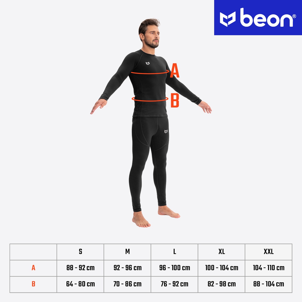 BIELIZNA TERMOAKTYWNA MĘSKA ODZIEŻ TERMICZNA KOMPLET ZESTAW NA ZIMĘ L Szerokość pod pachami 96 cm