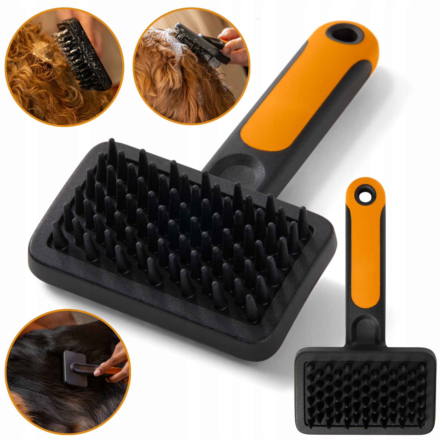 Levně Fiskars Masážní kartáč pro psy a kočky na česání koupele 16,5 cm