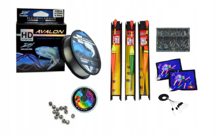 

Zestaw Spławikowy Żyłka Haczyki 70szt Ciężarki