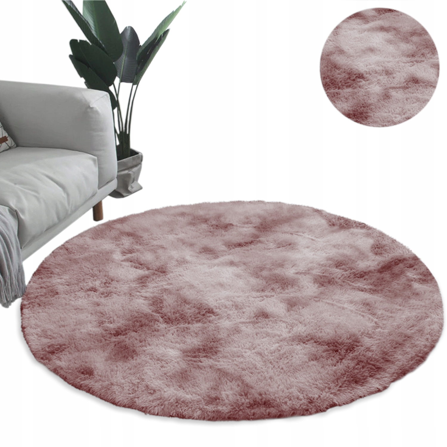 

Okrągły dywan Shaggy Ombre pluszowy miękki 200