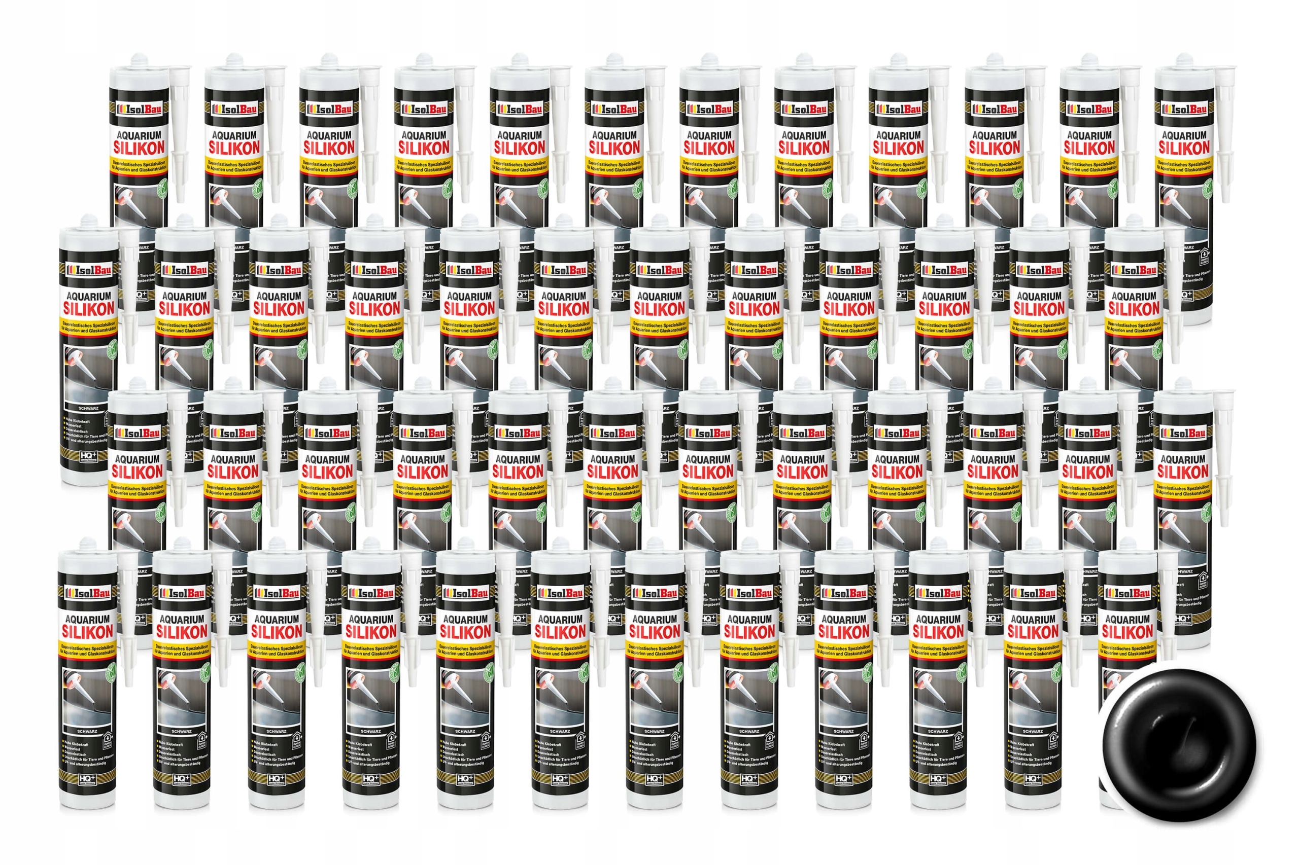 Akvarijní silikon 48 x 300 ml Černý IsolBau pro terarijní akvária, vitríny