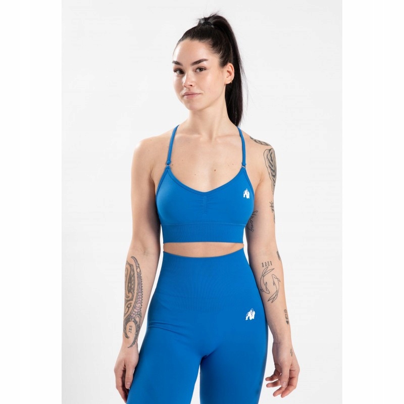 Dámský sportovní top Gorilla Wear Olivia Seamless Modrý pro posilovnu S/m