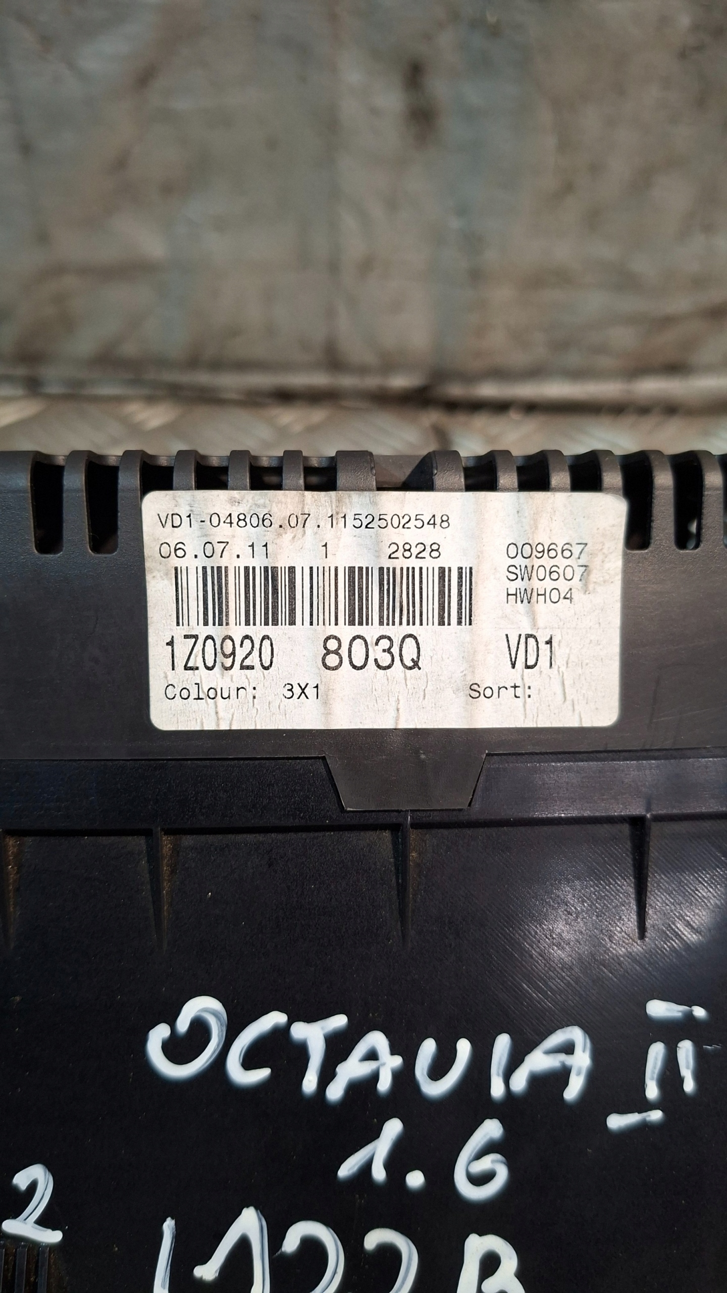 dials SKODA OCTAVIA II 1.6