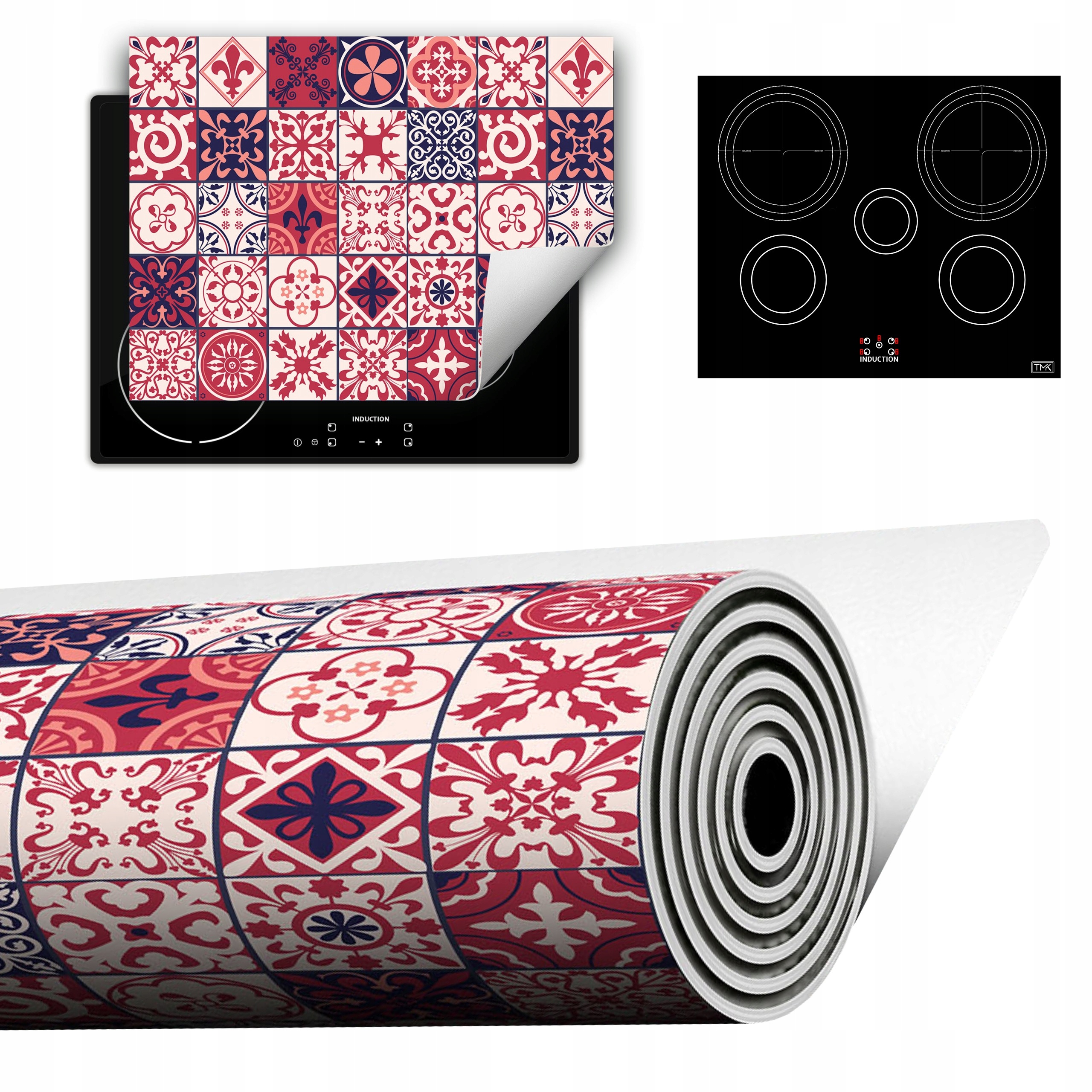 Vinylová Podložka Do Kuchyně Více Místa 70x52 červená mozaika
