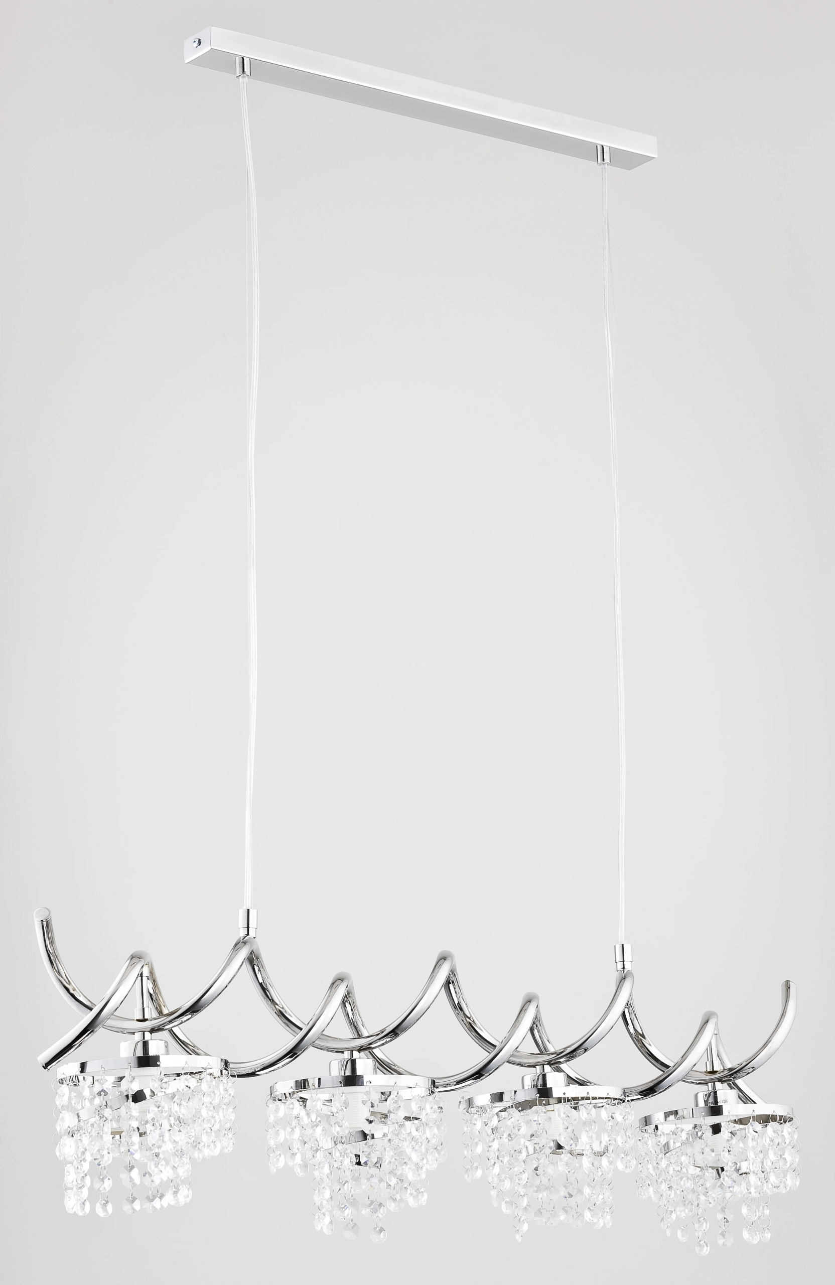 Závěsná lampa glamour chrom křišťály 4xE14 10W Helisa do obývacího pokoje Alfa