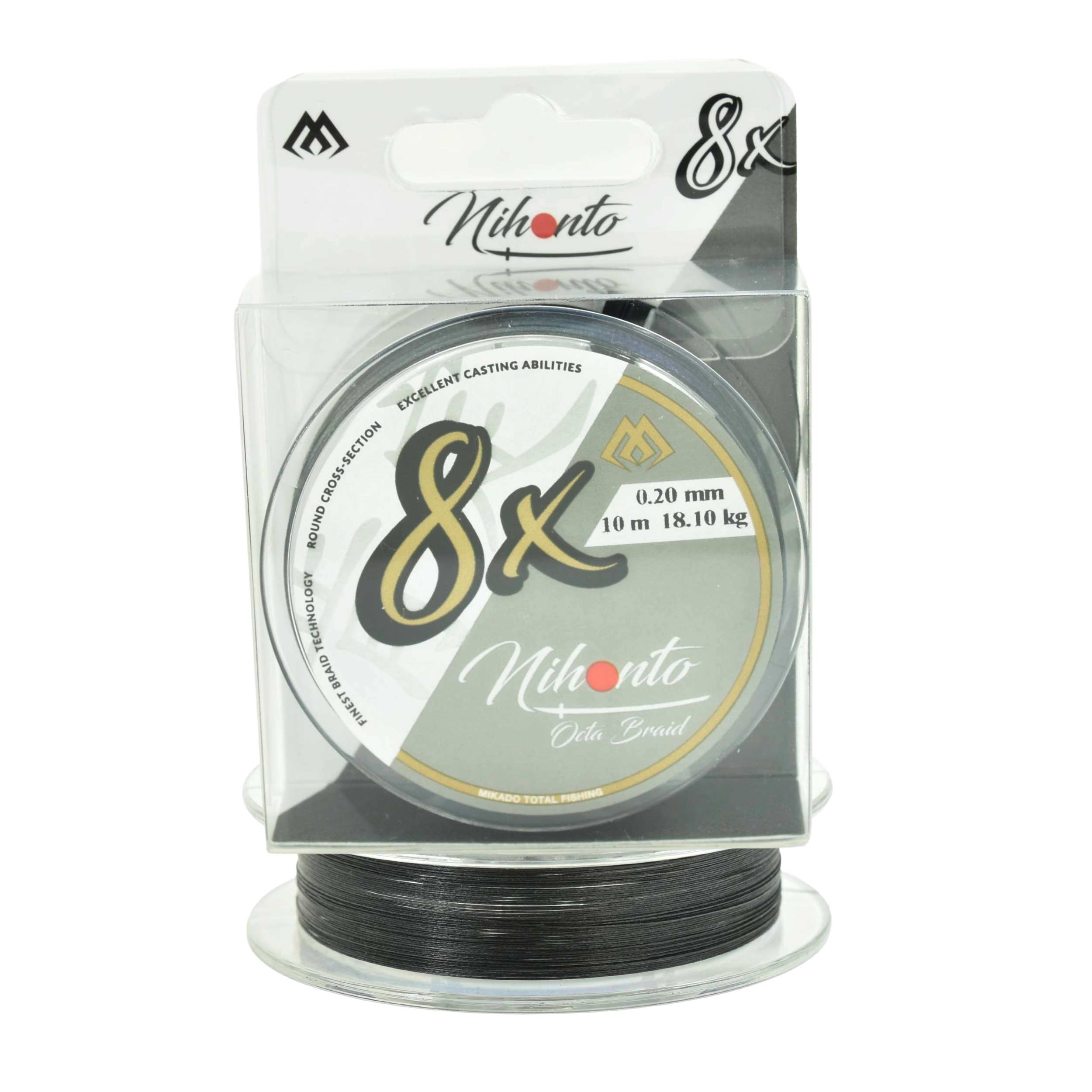 Plecionka na przypony Mikado Nihonto Octa 0.20mm 10m 18,10kg czarna 1szt.