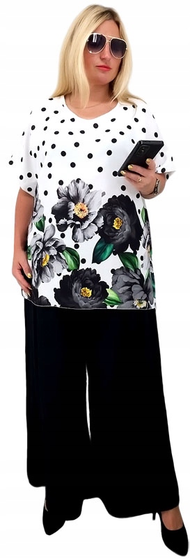 Elegantní Módní Komplet Halenka A Kalhoty Volný, Vzdušný Komplet 48 50 52 Uni