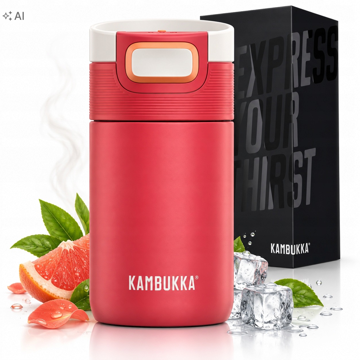 Termohrnek na kávu a čaj na cesty Kambukka Etna 300 ml Coral Crush