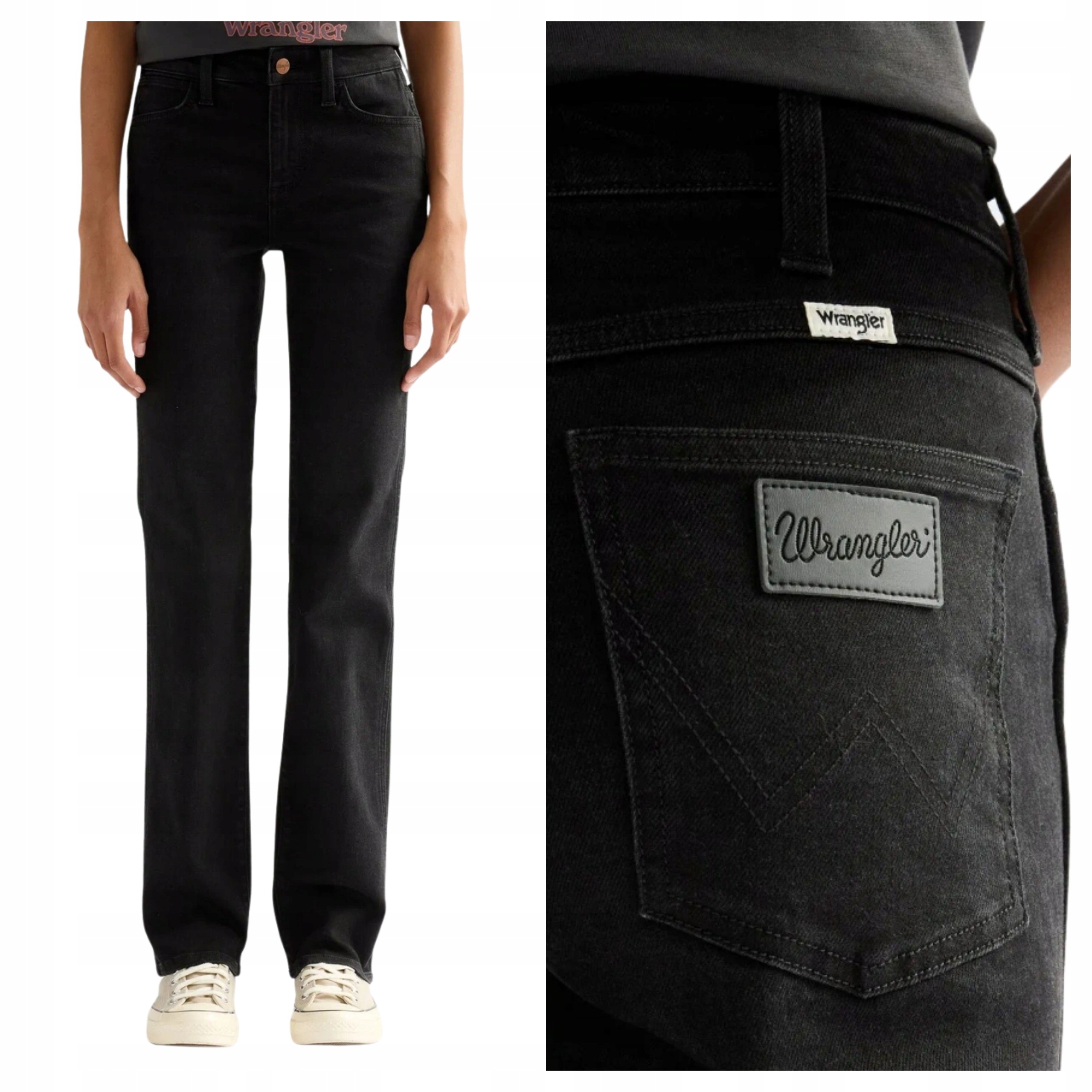 Dámské džínové kalhoty Wrangler Straight černé W27 L30