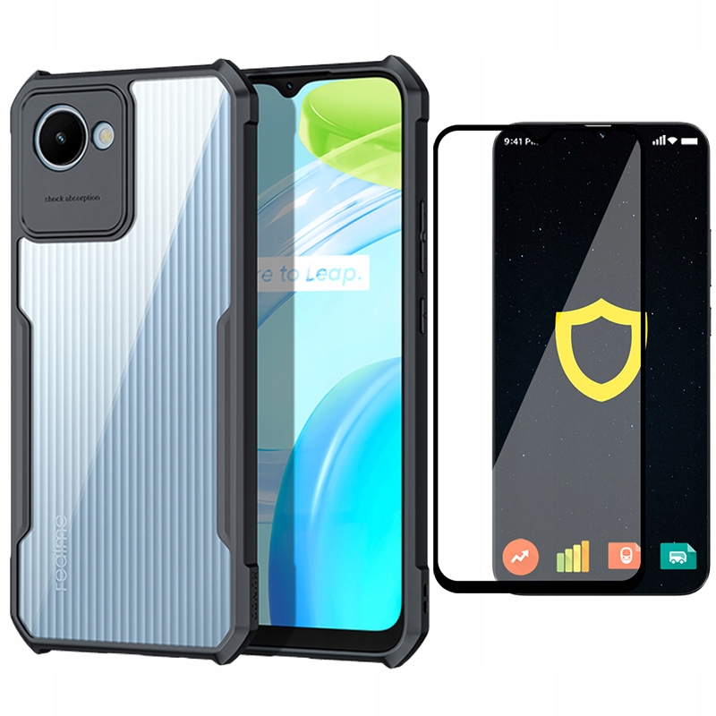 

Etui Case Pancerne Beetle do Realme C30 Szkło 5D