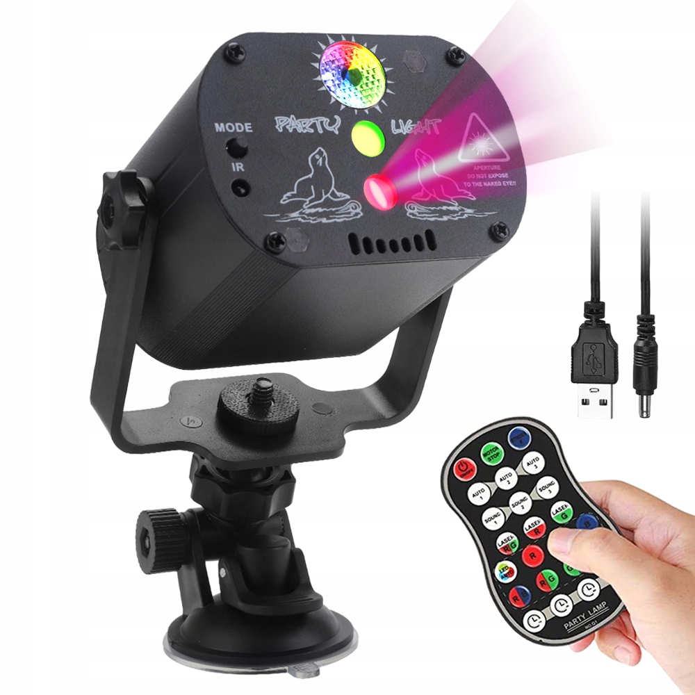 Diskotékový Projektor Disco Koule Laser Led Rgb Dálkové Ovládání 60 Vzorů Pro Párty