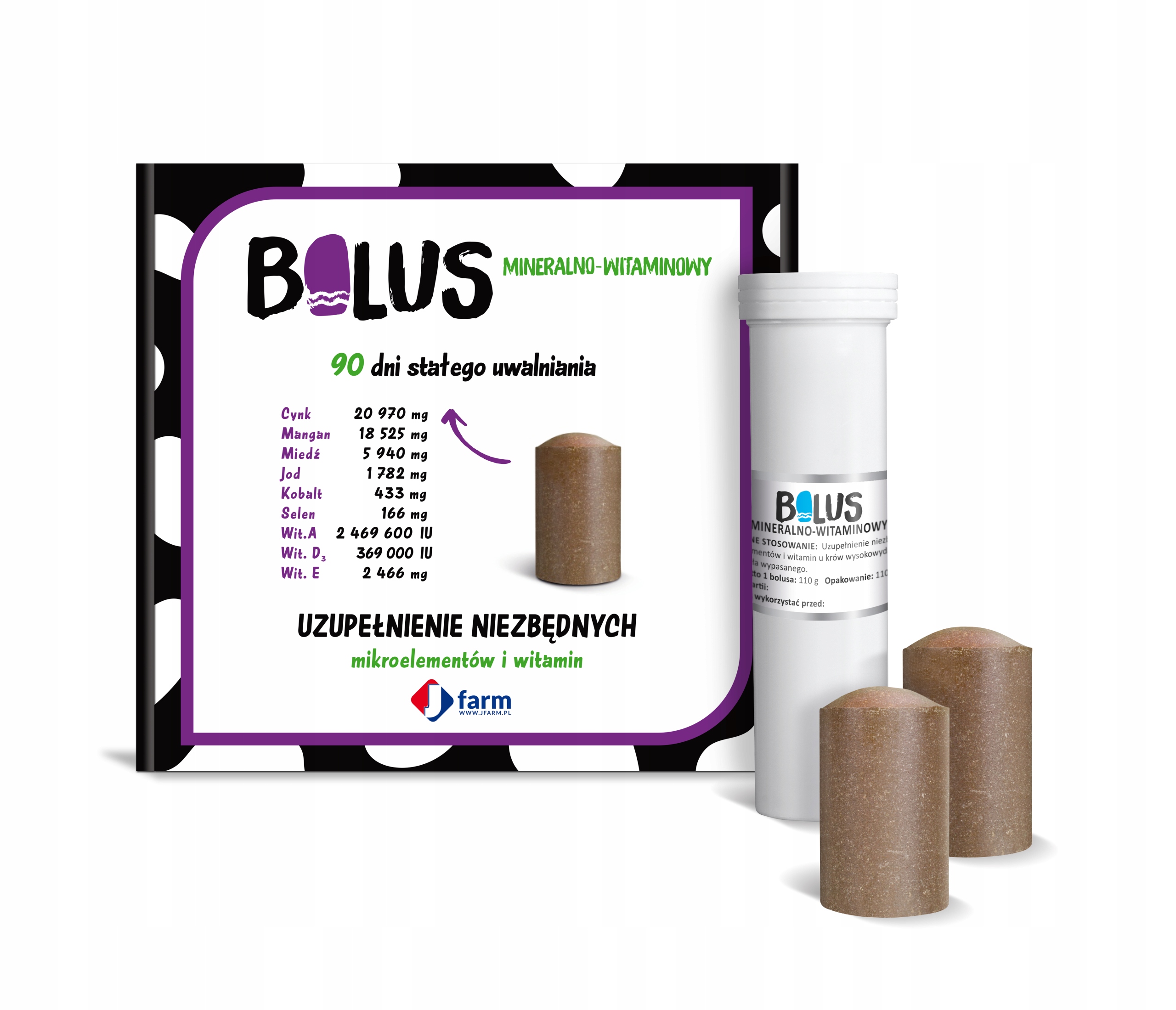 Bolus min.-wit. 8 sztuk dla bydła 90 dni działania