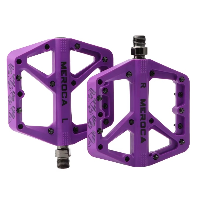 Pedały platformowe rowerowe Meroca duże platformy Mtb Bmx fioletowe