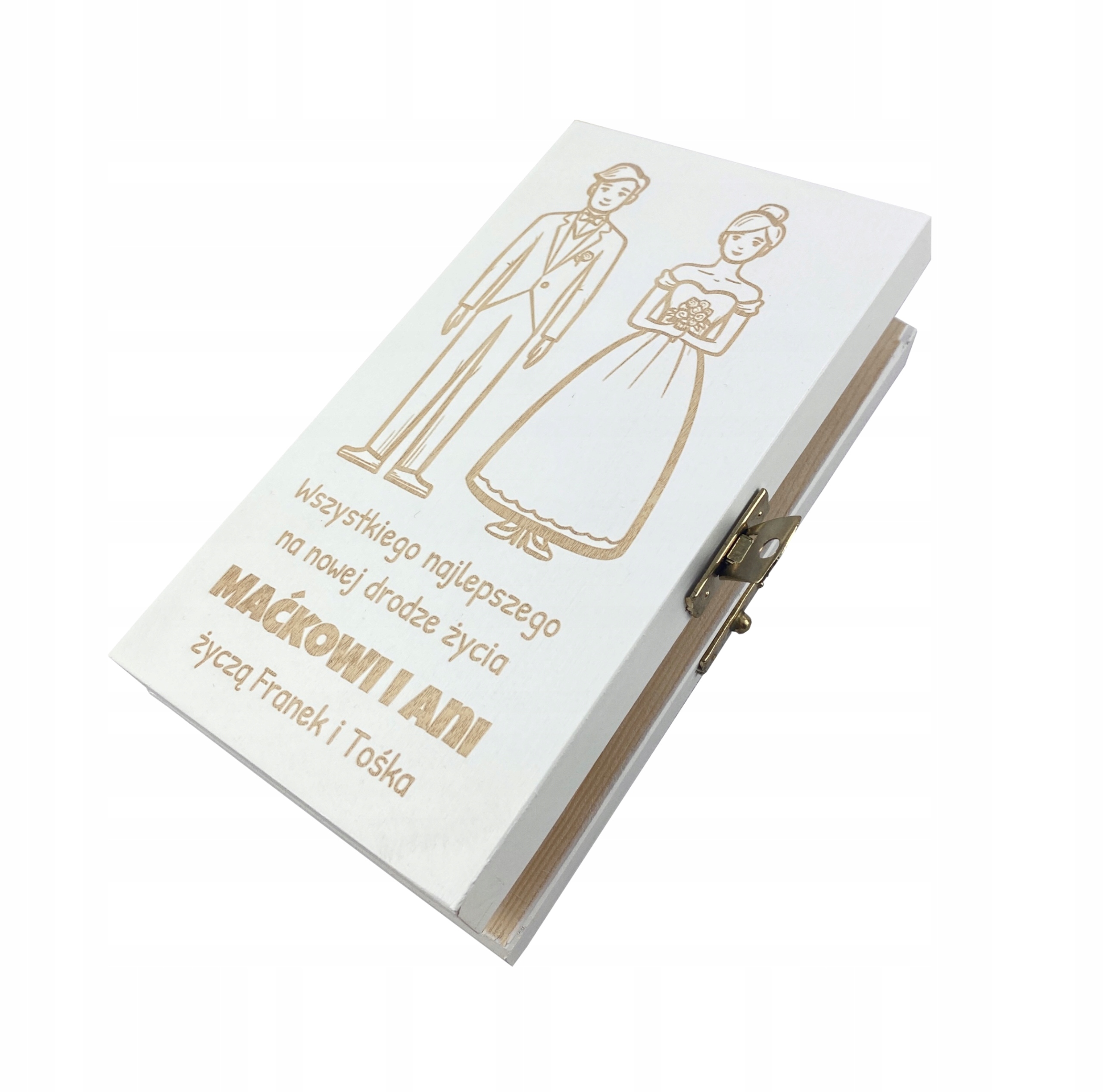 

Drewniane Pudełko Na Pieniądze Na Ślub + Grawer