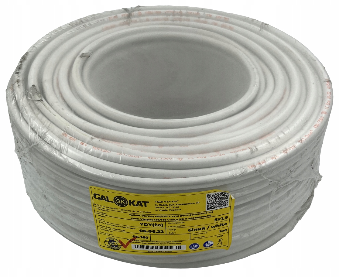 Przewód kabel okrągły Ydy 5x1,5 750V 100m