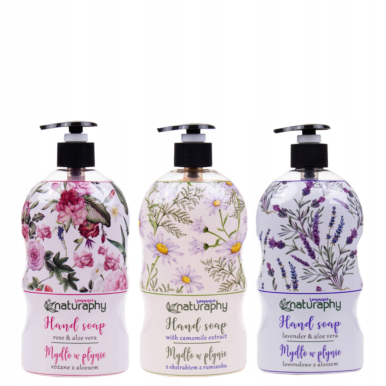 

Zestaw mydeł w płynie Naturaphy Romance 3x 650ml