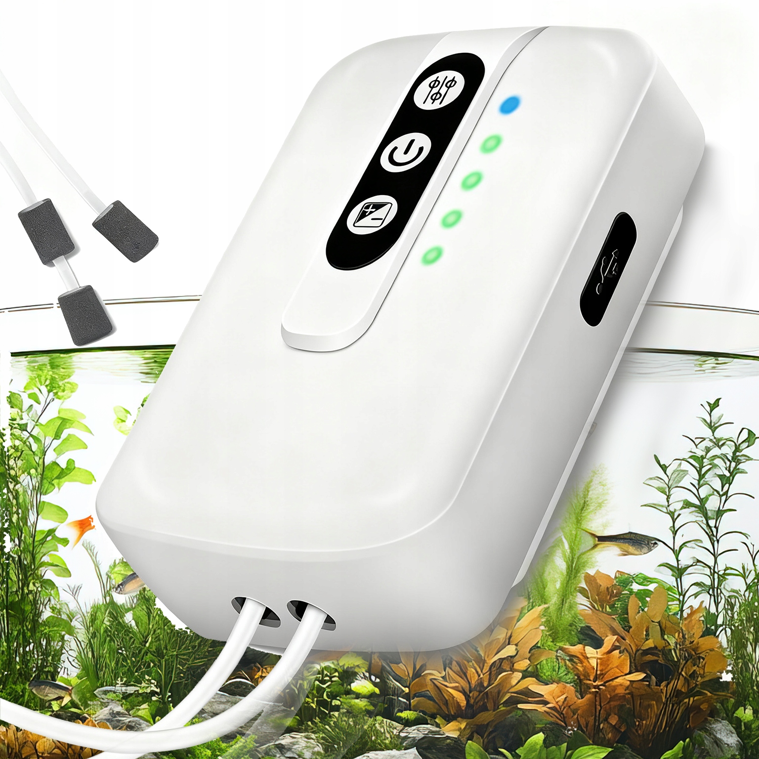 Levně Provzdušňovač Akvária Akvarijní Kyslíková Pumpa Výkonná Ultra-tichá Pumpa